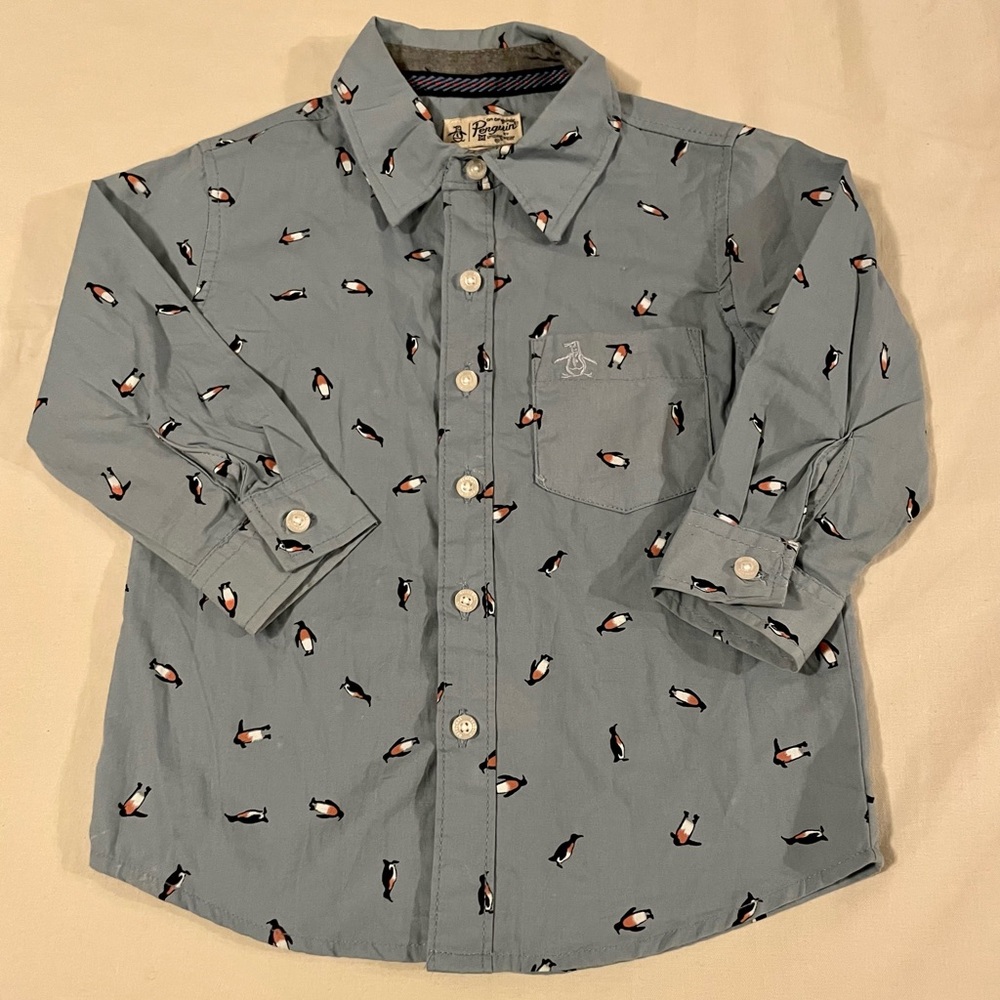 PENGUIN Button Down Shirt boys size 2T